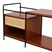 RACK 1 GAVETA 1,30 M X 36 CM COM PALHINHA VIERNES - NOZES/PRETO - Foto 6
