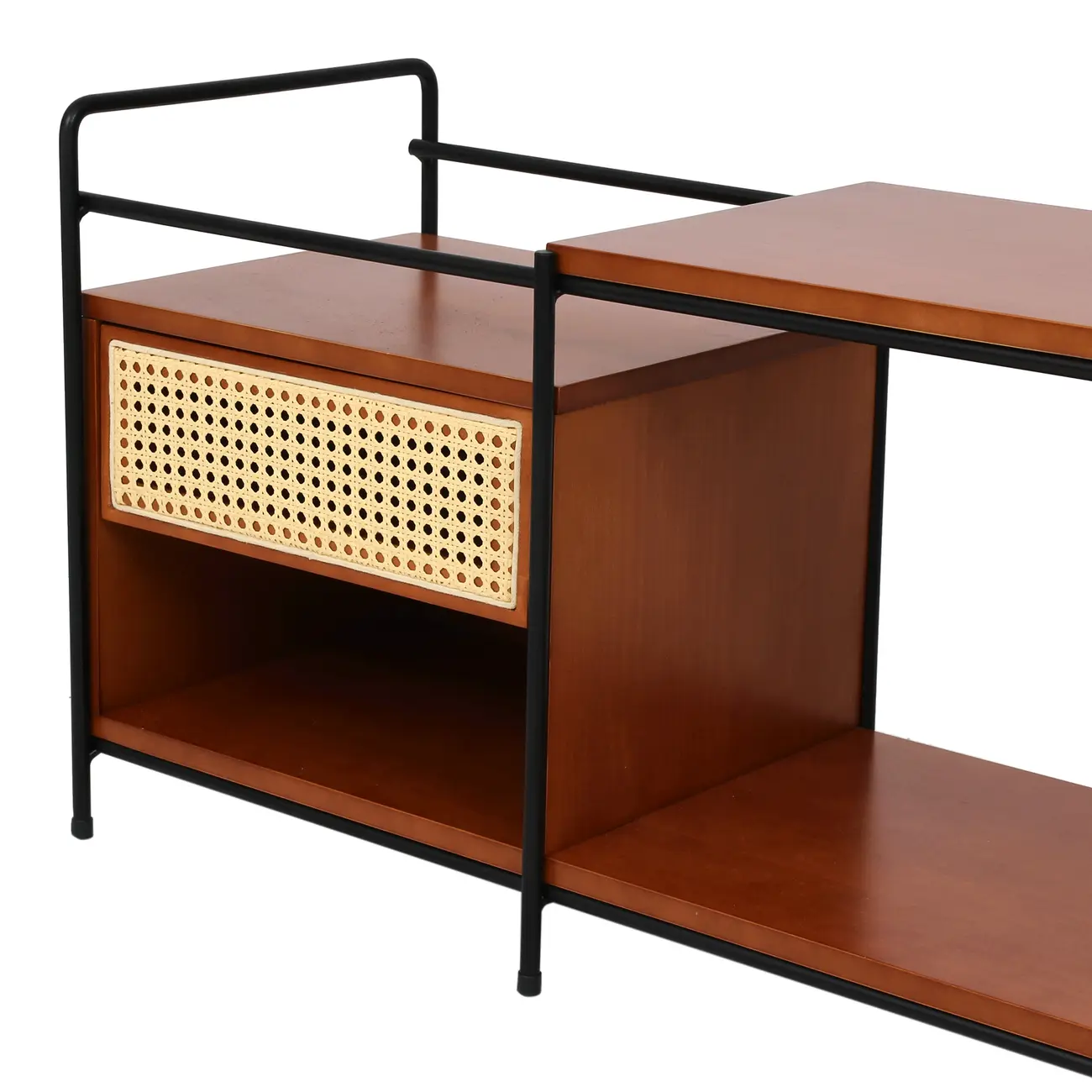RACK 1 GAVETA 1,30 M X 36 CM COM PALHINHA VIERNES - NOZES/PRETO - Foto 6