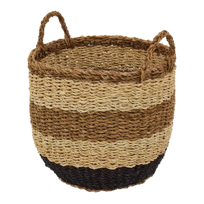 CESTO 40 CM X 40 CM X 35 CM THYPA - FIBRA CLARA/PRETO - Foto 3
