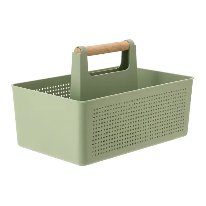 CESTO ORGANIZADOR C/ ALÇA 22 CM X 34 CM KEEPFULL - SÁLVIA/BAMBU - Foto 5