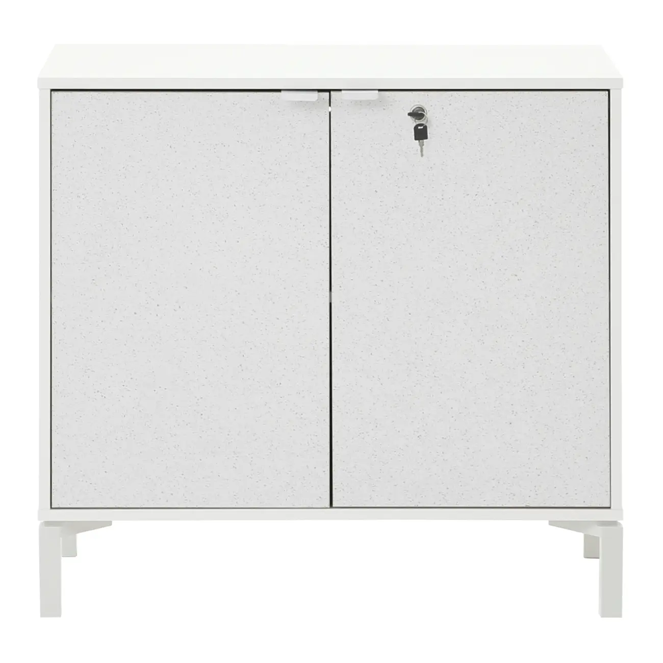 ARMÁRIO PARA ESCRITÓRIO BAIXO 2 PORTAS SLEEK - BRANCO/GRANILITE - Foto 1