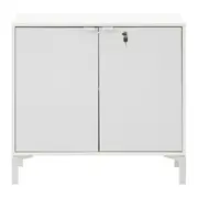 ARMÁRIO PARA ESCRITÓRIO BAIXO 2 PORTAS SLEEK - BRANCO/GRANILITE - Foto 1