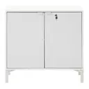 BRANCO/GRANILITE - ARMÁRIO PARA ESCRITÓRIO BAIXO 2 PORTAS SLEEK