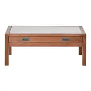 MESA DE CENTRO 96 CM X 65 CM ARMAZÉM - NOZES/INCOLOR - Foto 1