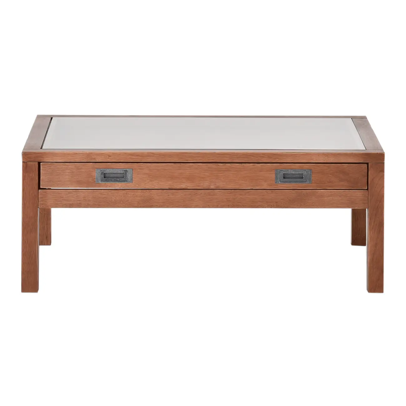 MESA DE CENTRO 96 CM X 65 CM ARMAZÉM - NOZES/INCOLOR - Foto 1