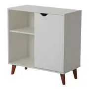 ARMÁRIO PARA ESCRITÓRIO BAIXO 1 PORTA LIN - BRANCO/NOZES - Foto 2