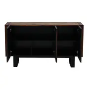 BUFFET 3 PORTAS 1,35 M X 40 CM NIARA - NOZES RÚSTICO/PRETO - Foto 4