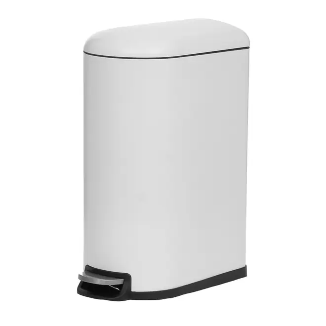 LIXEIRA COM PEDAL 40 L GIBBOUS - BRANCO BRILHANTE/INOX - Foto 2