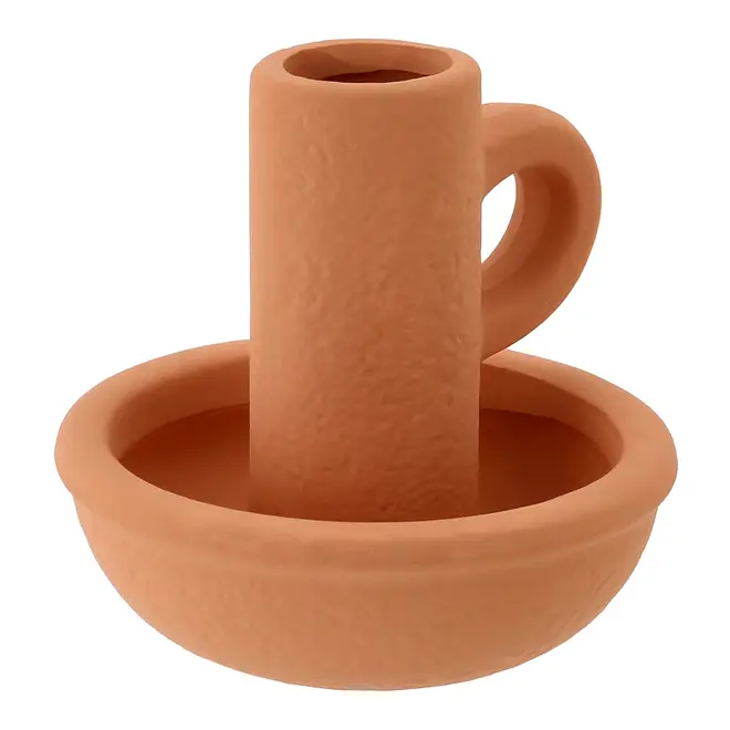 CASTIÇAL COM ALÇA TEMBÉ - ARGILA CRUA - Foto 2