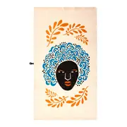 PANO DE PRATO CONJUNTO COM 3 PEÇAS MULHER PÁSSARO - AZUL HISTÓRICO/TERRACOTA - Foto 4
