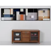 QUADRO MONDRIAN I 80 CM X 80 CM - MULTICOR/PRETO - Foto 3
