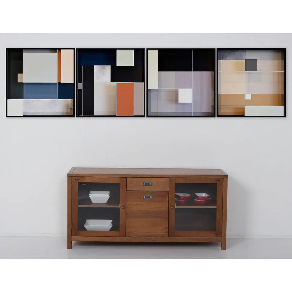 QUADRO MONDRIAN I 80 CM X 80 CM - MULTICOR/PRETO - Foto 3