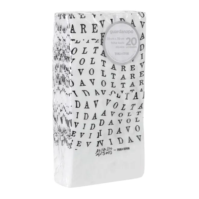 GUARDANAPO 39 CM X 39 CM PACOTE COM 20 PEÇAS TUDO OU TUDO - BRANCO/PRETO - Foto 2