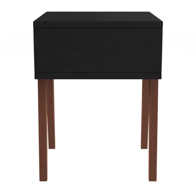 MESA DE CABECEIRA 1 GAVETA LIN - PRETO/NOZES - Foto 3