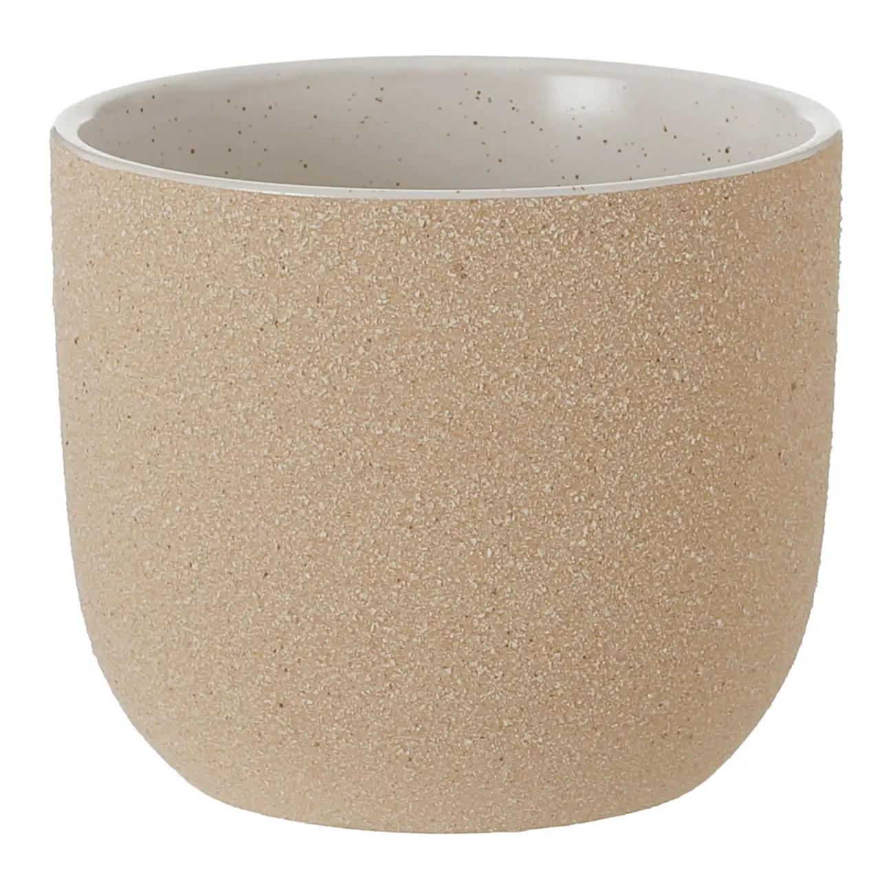 CACHEPÔ 15 CM SULCO - AREIA/OFF WHITE - Foto 1