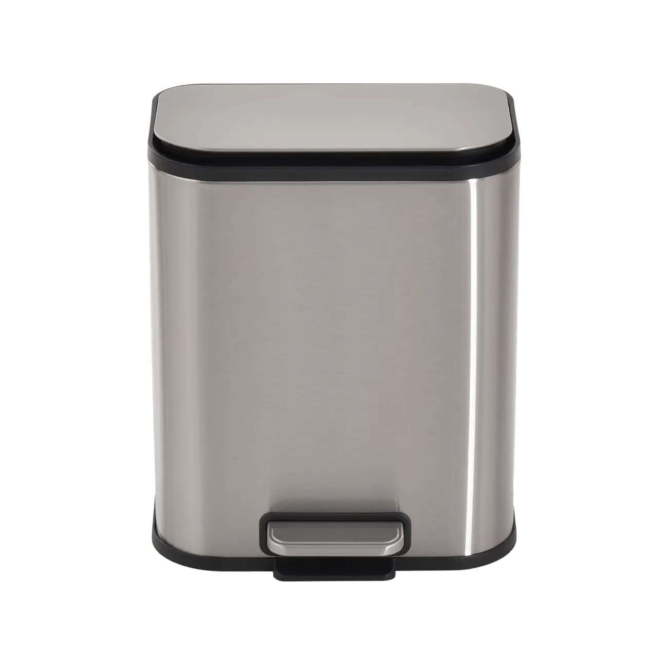 LIXEIRA 5 L LEXING - INOX/PRETO - Foto 1