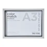 MOLDURA A3 29 CM X 42 CM COLOR MATCH - FLANDRES/PRETO - Foto 1