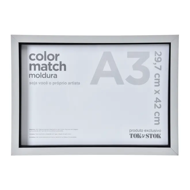 MOLDURA A3 29 CM X 42 CM COLOR MATCH - FLANDRES/PRETO - Foto 1