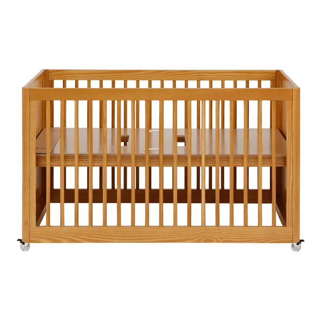 BERÇO COM PALHINHA 70 CM 2 EM 1 - BERÇO/MINICAMA PALHANDI - AMÊNDOA/NATURAL - Foto 3