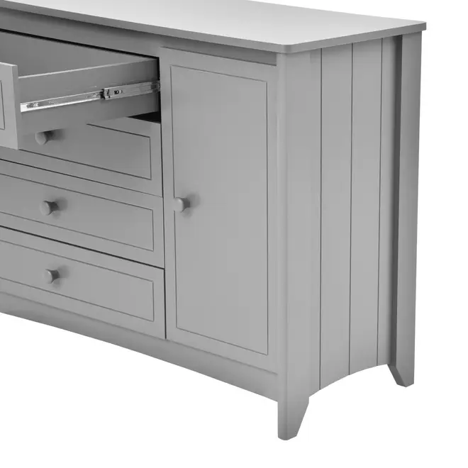 CÔMODA 4 GAVETAS/1 PORTA 1,22 M X 50 CM MON DIEU - GRIS BRULÉ - Foto 9