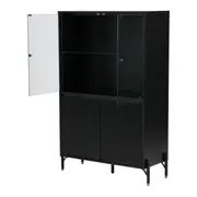 CRISTALEIRA 4 PORTAS 90X139 RIBS - PRETO/INCOLOR - Foto 8