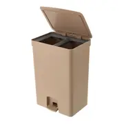 LIXEIRA DUPLA COM PEDAL 30 L TRIUM - CAMELO/CINZA - Foto 3
