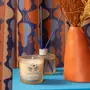 VELA PERFUMADA POTE BERGAMOTA, FOLHAS VERDES E SÂNDALO MULHER PÁSSARO - AZUL/MULTICOR - Foto 4