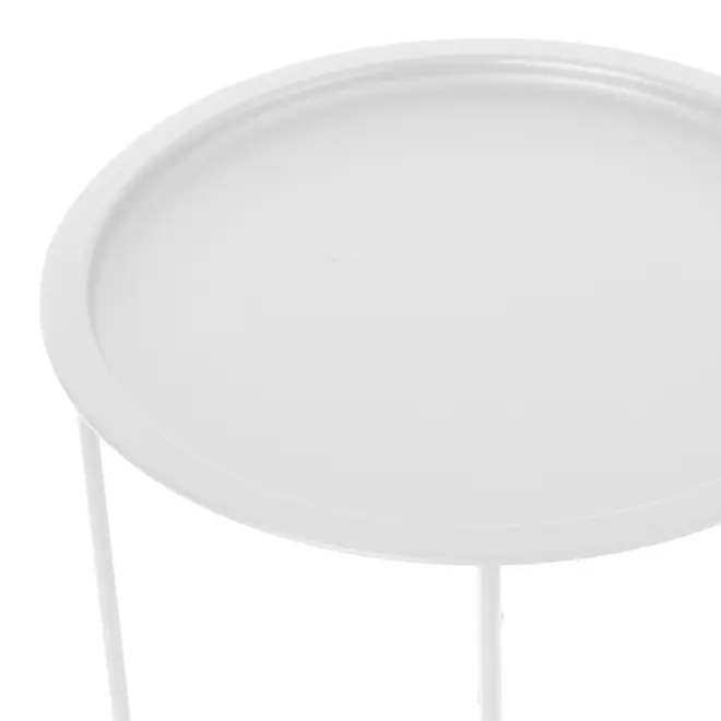 MESA LATERAL REDONDA 41 CM PLATTER - BRANCO - Foto 7