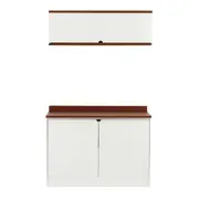 ARMÁRIO DE COZINHA COMPLETO 3 PEÇAS POAH - BRANCO/NOZES - Foto 1