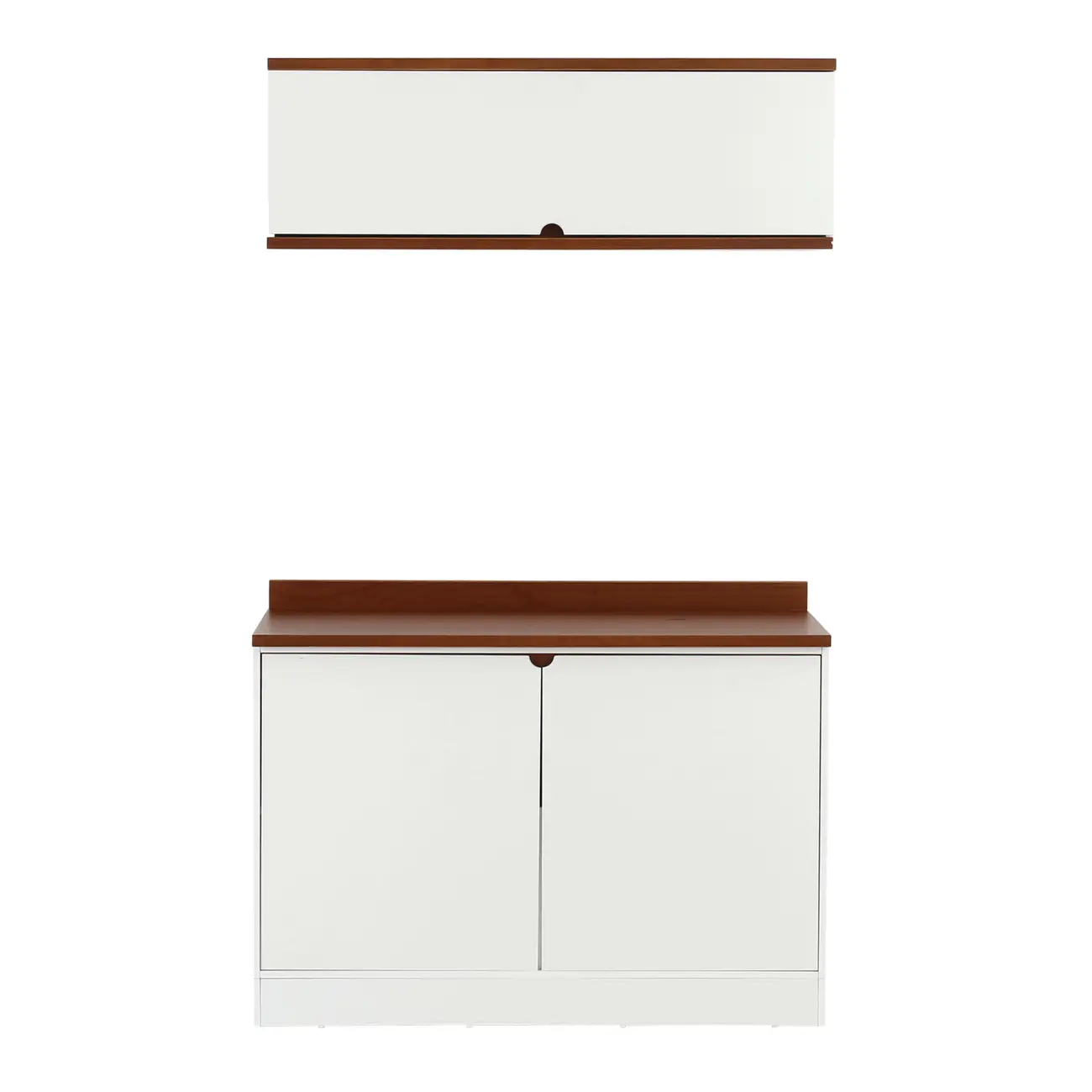 ARMÁRIO DE COZINHA COMPLETO 3 PEÇAS POAH - BRANCO/NOZES - Foto 1