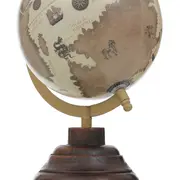 ADORNO MESA 28 CM ADVENTURES GLOBO TERRESTRE - CASTANHO/OURO VELHO - Foto 5