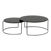 MESA DE CENTRO CONJUNTO COM 2 PEÇAS LOOP - PRETO/PRETO - Foto 2