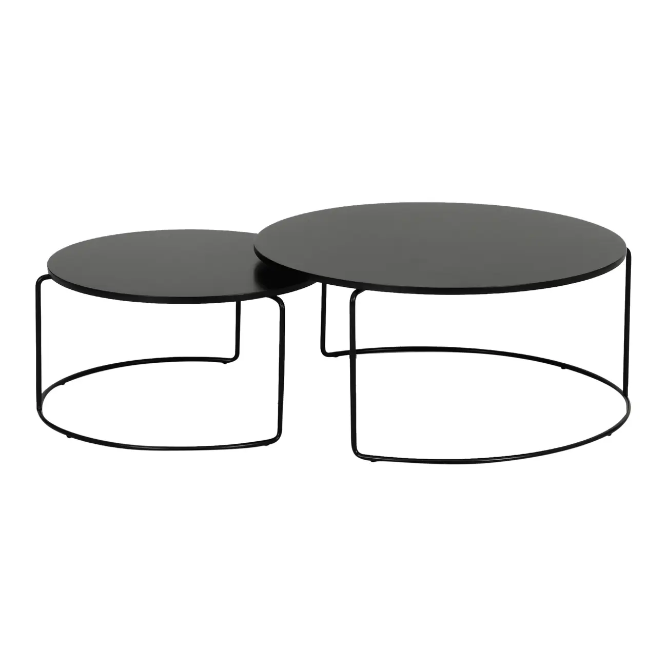 MESA DE CENTRO CONJUNTO COM 2 PEÇAS LOOP - PRETO/PRETO - Foto 2