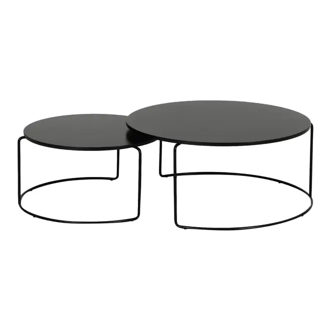 MESA DE CENTRO CONJUNTO COM 2 PEÇAS LOOP - PRETO/PRETO - Foto 2