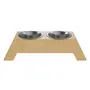 COMEDOURO BEBEDOURO M NOMMA - INOX/CARVALHO - Foto 23