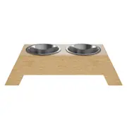 COMEDOURO BEBEDOURO M NOMMA - INOX/CARVALHO - Foto 23