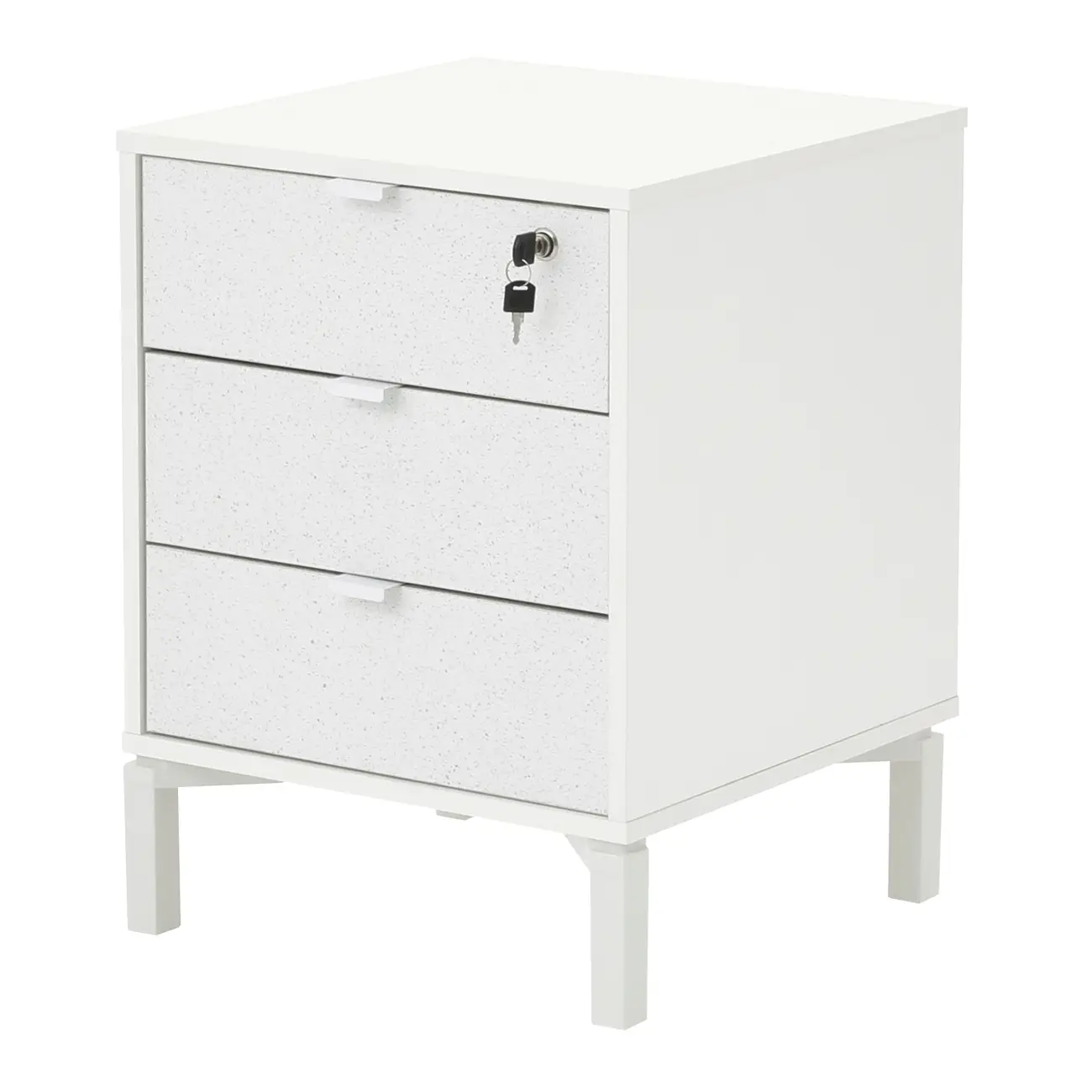 GAVETEIRO PARA ESCRITÓRIO 3 GAVETAS SLEEK - BRANCO/GRANILITE - Foto 3