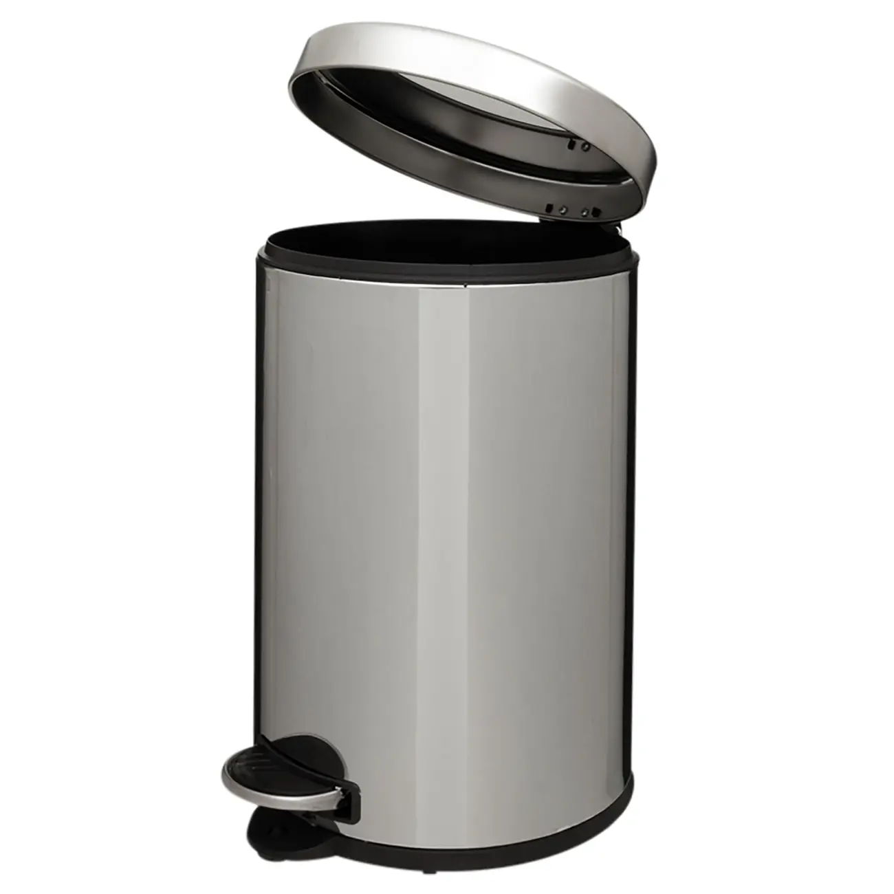 LIXEIRA COM PEDAL 12 L HOYT - INOX/PRETO - Foto 3