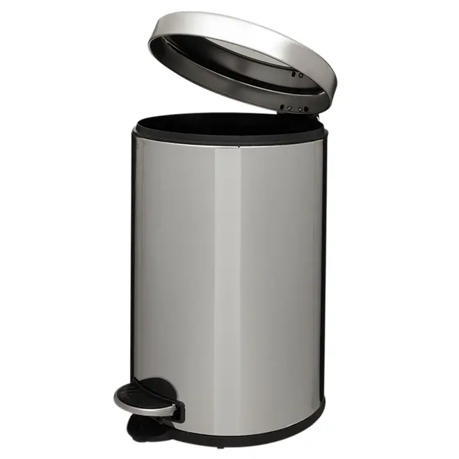 LIXEIRA COM PEDAL 12 L HOYT - INOX/PRETO - Foto 3