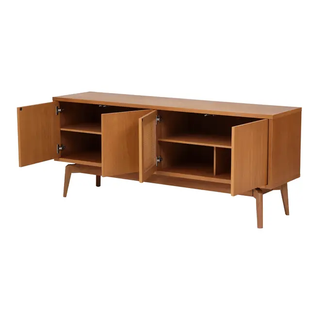 BUFFET 4 PORTAS 1,80 M X 45 CM COM PALHINHA ARES - TAUARI/FIBRA CLARA - Foto 7