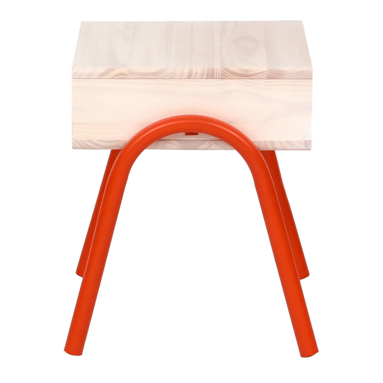 MESA DE CABECEIRA 1 GAVETA BOUNCE - LARANJA LED/NATURAL WASHED - Foto 4