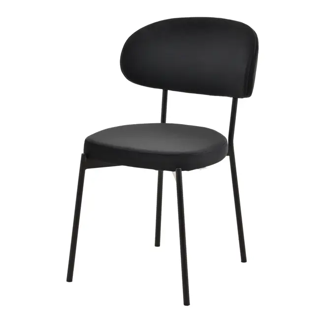 CADEIRA DE JANTAR DAISY - PRETO/PRETO - Foto 1