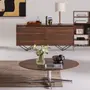 BUFFET 4 PORTAS BASCULANTES 1,60 M X 45 CM HEPTA - PAU FERRO/PRETO - Foto 24