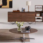 BUFFET 4 PORTAS BASCULANTES 1,60 M X 45 CM HEPTA - PAU FERRO/PRETO - Foto 24