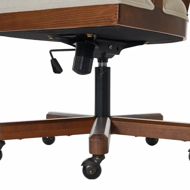 CADEIRA HOME OFFICE COM PALHINHA ATENA - NOZES/BEGE - Foto 7