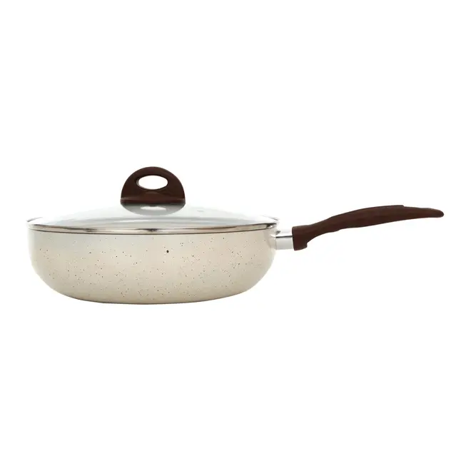 WOK INDUÇÃO 28 CM CERAMIC LIFE SMART PLUS - CREAM/MARROM - Foto 1