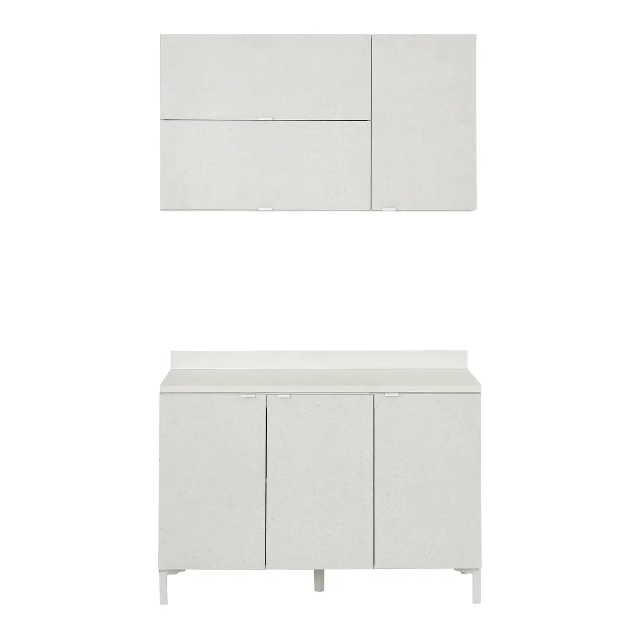 ARMÁRIO COZINHA COMPL. 2P 3P 3 PÇS SLEEK - BRANCO/GRANILITE - Foto 1