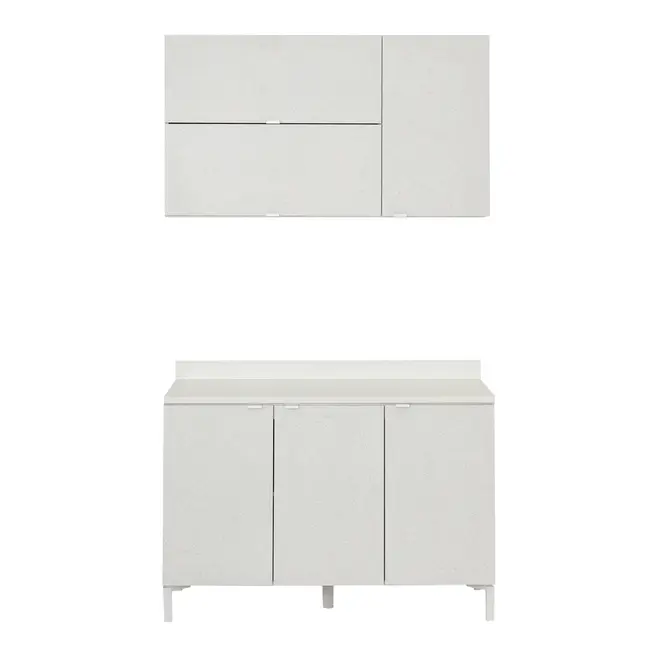 ARMÁRIO COZINHA COMPL. 2P 3P 3 PÇS SLEEK - BRANCO/GRANILITE - Foto 1