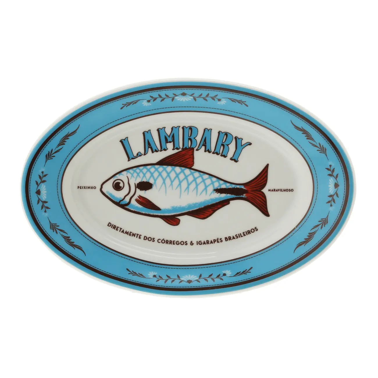 TRAVESSA 22 CM MEMÓRIA INTERIOR LAMBARY - AZUL HISTÓRICO/MULTICOR - Foto 1