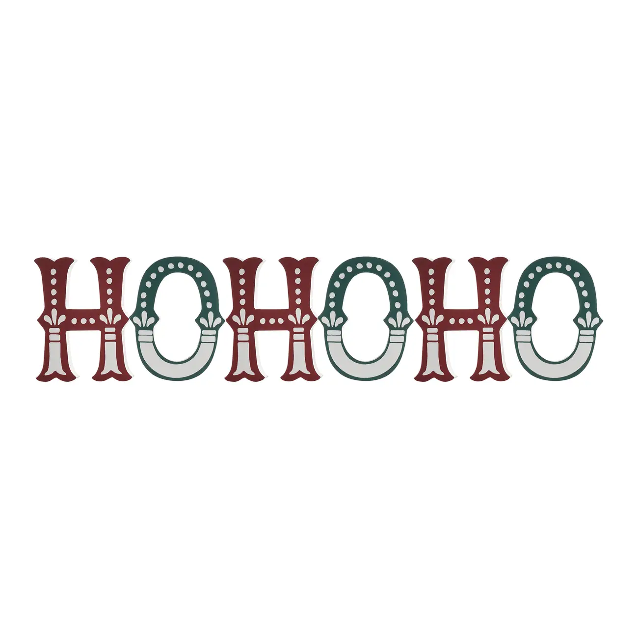 LETRAS DECORATIVAS NOEL SOUNDS HOHO HOME - VERMELHO HINDU/ENGLISH GREEN - Foto 1